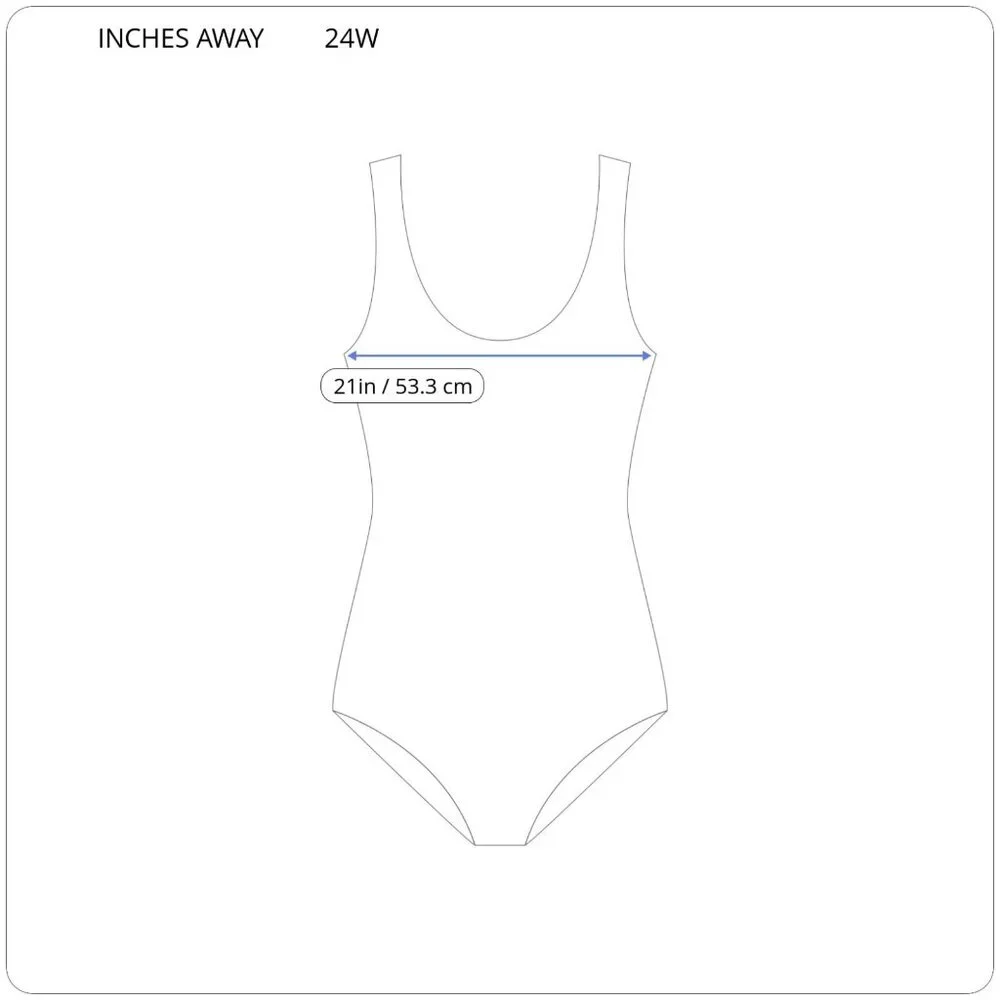 Inches Away Women 24W Plus Size Swimsuit Black Geometric One Piece Skirt GEO21E